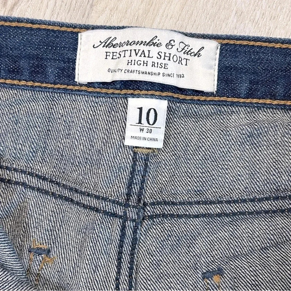 Abercrombie & Fitch High Rise Festival Short Button-Fly Daisy Duke Microshorts - Picture 8 of 9